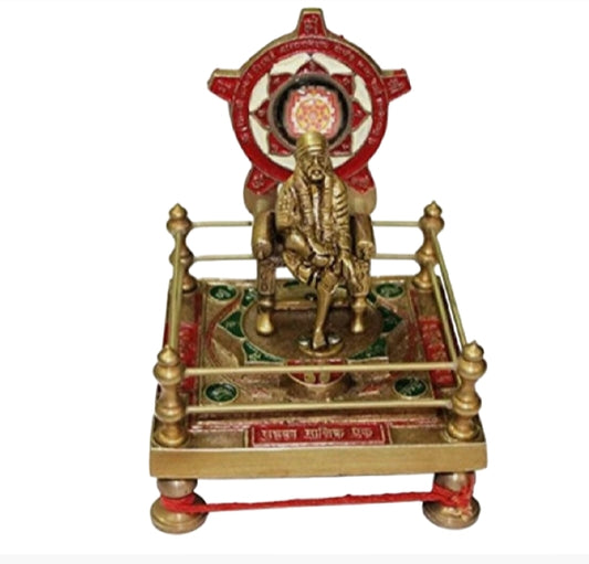 Shri Sai Baba Yantra Chowki In Brass