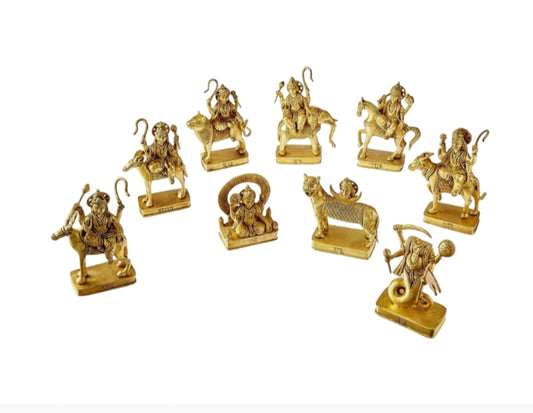 NavGraha Idols In Brass / 9 Planet Statues / Hindu Religion God Sculpture