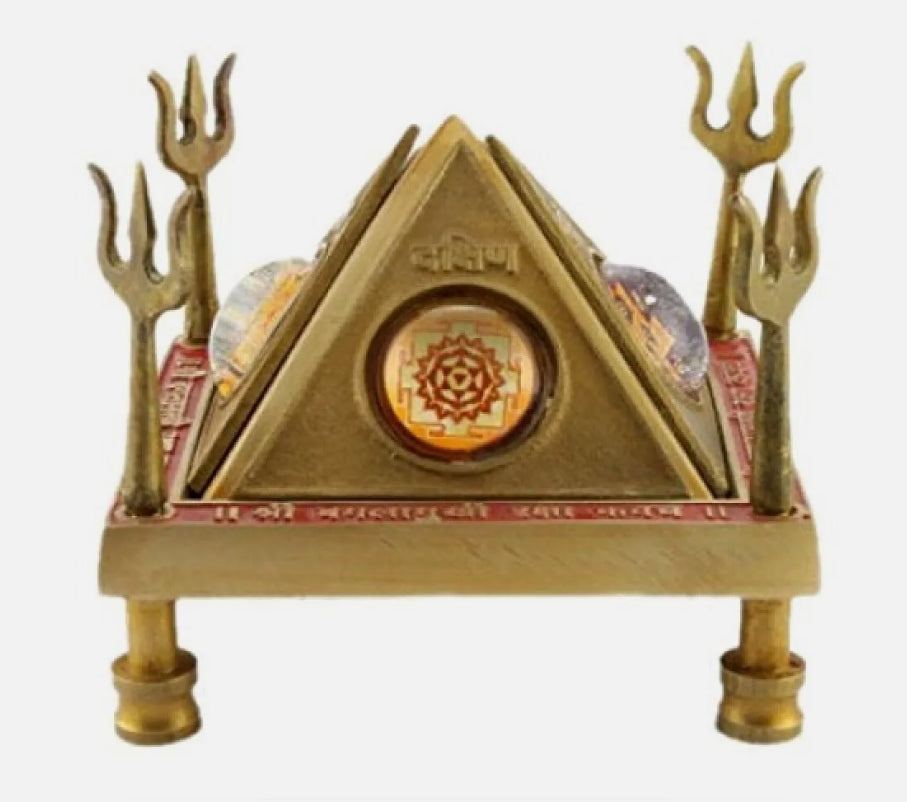Baglamukhi Yantra Chowki In Brass Raksha Kavach Chowki For Protection