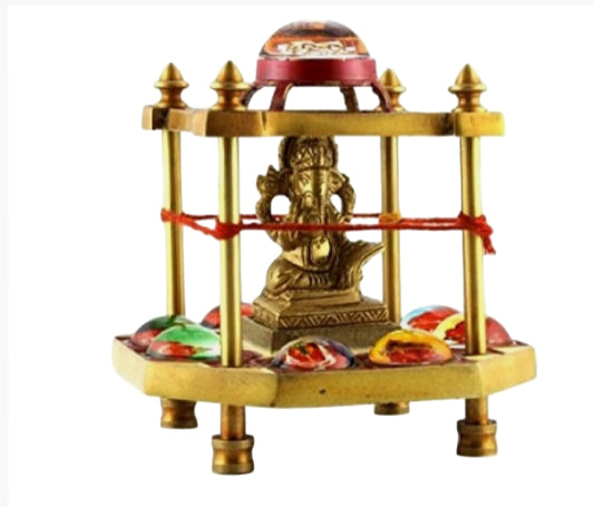Shri Ashtavinayak Yantra Chowki In Brass/ Ganesh Yantra Chowki / Ganpati Yantra