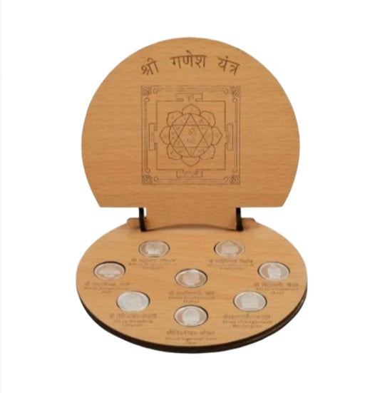 Shri Astha Vinayak Darshan In Pure Silver 999 Set Of 8 Silver Coins With Yantra