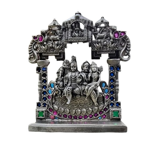 Shiv Parvati Idol In Pure 925 Silver