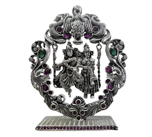 Radhe Krishna On Swing Idol In Pure 925 Silver