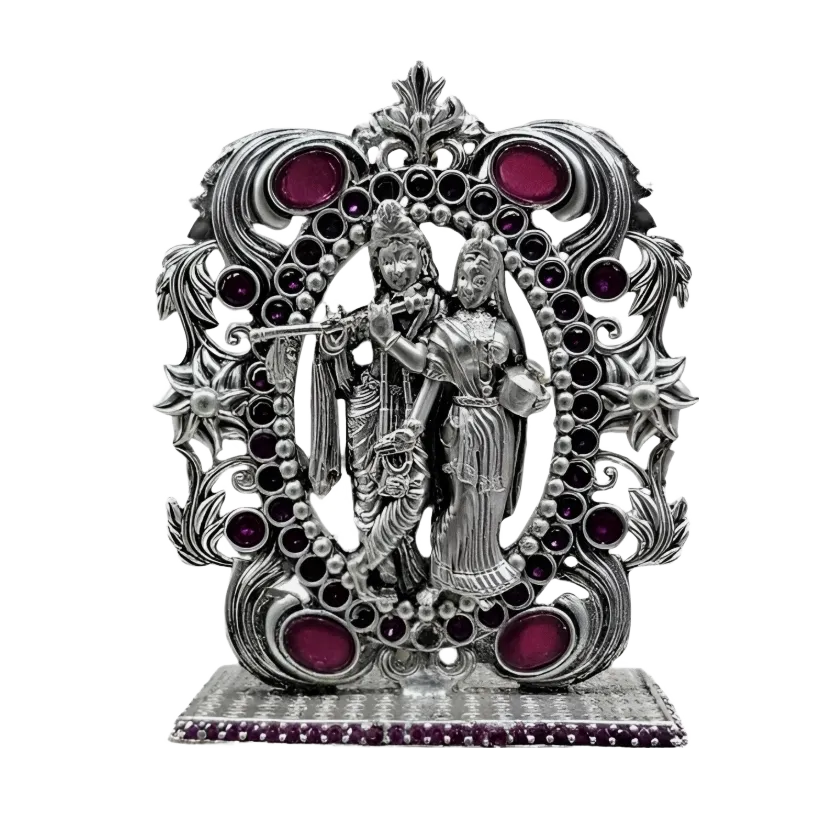 Radhe Krishna Idol In Pure 925 Silver