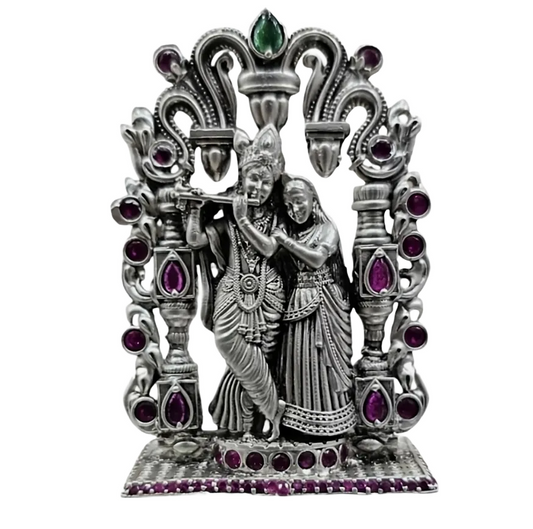 Radhe Krishna Idol In Pure 925 Silver