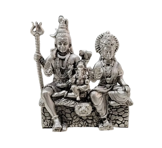 Shiv Parivar Idol In Pure 925 Silver