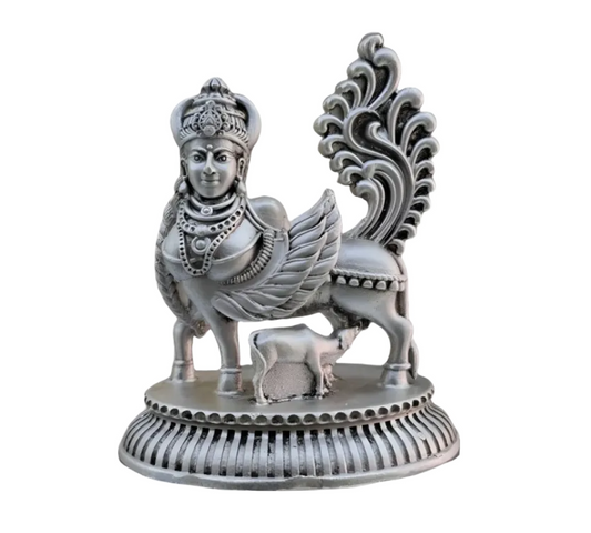 Kamdhenu Cow With Calf In Pure 925 Silver