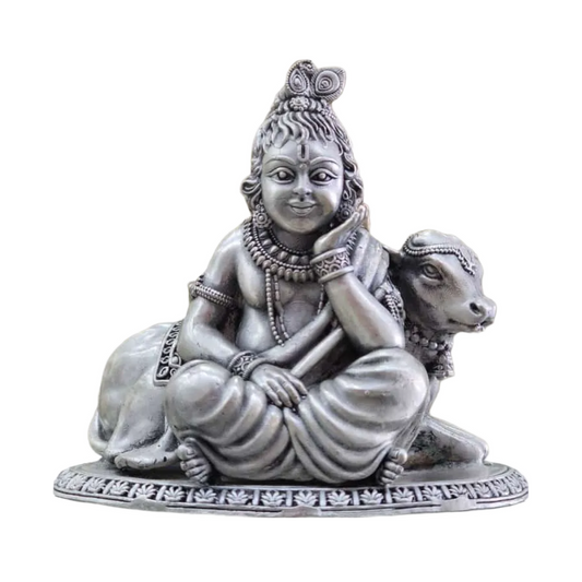 Shree Krishna Idol In Pure 925 Silver