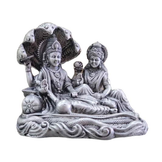 Vishnu Laxmi Idol In Pure 925 Silver