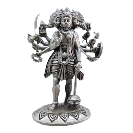 Panchmukhi Hanuman Idol In Pure 925 Silver