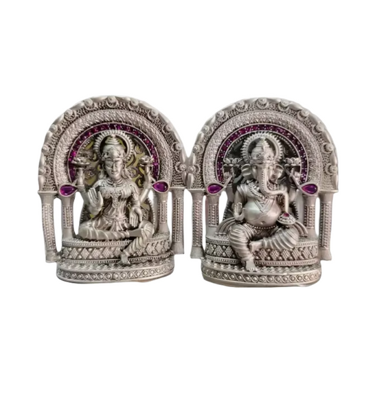 Laxmi Ganesh Idol In Pure 925 Silver