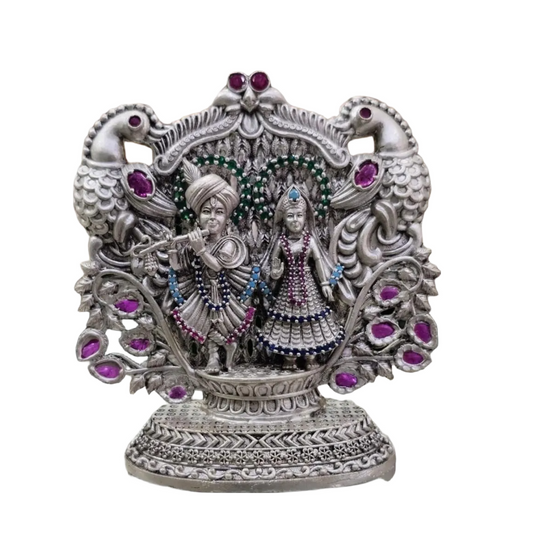 Radhe Krishna Idol In Pure 925 Silver