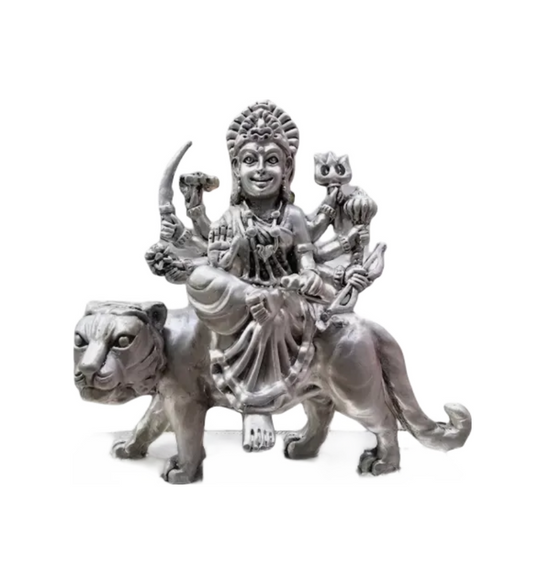 Durga Mata Idol In Pure 925 Silver