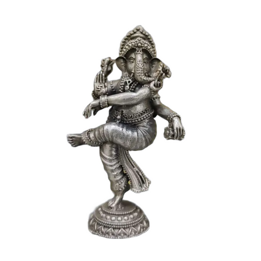 Dancing Ganesh Idol In Pure 925 Silver