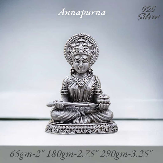 Annapurna Devi Idol In Pure 925 Silver
