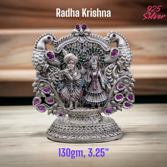 Radhe Krishna Idol In Pure 925 Silver