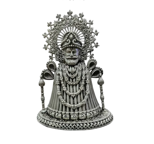 Intricate pure 925 silver Shyam Ji statue with detailed craftsmanship by RudraShiv Blessing