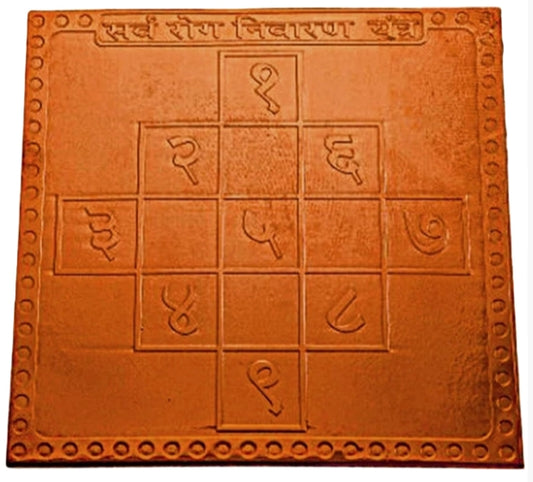 Copper yantra with engraved numbers and symbols to buy yantra for health protection by RudraShiv Blessing