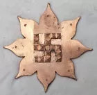 Copper Lotus Swastik With 18 Pyramids For Brahmasthan & Vastu Dosh Nivaran
